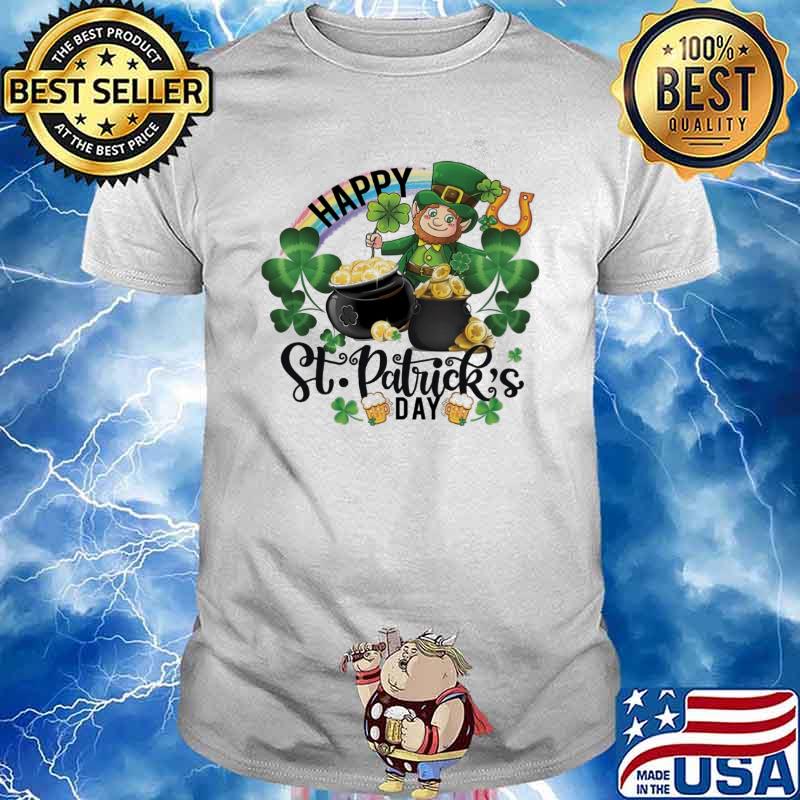 Happy St Patricks day gold rainbow shirt