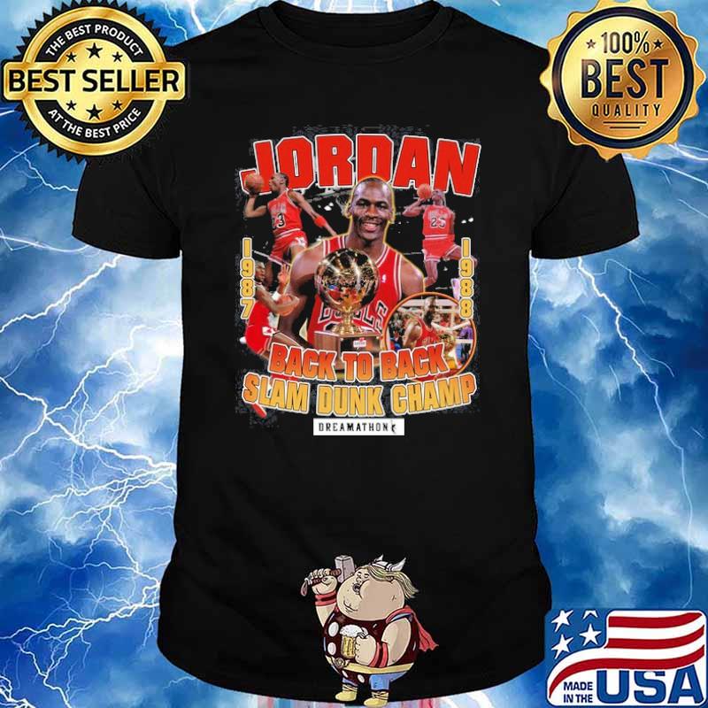 Jordan back to back slam dunk champ dreamathon 1987 1988 Chicago Bulls shirt