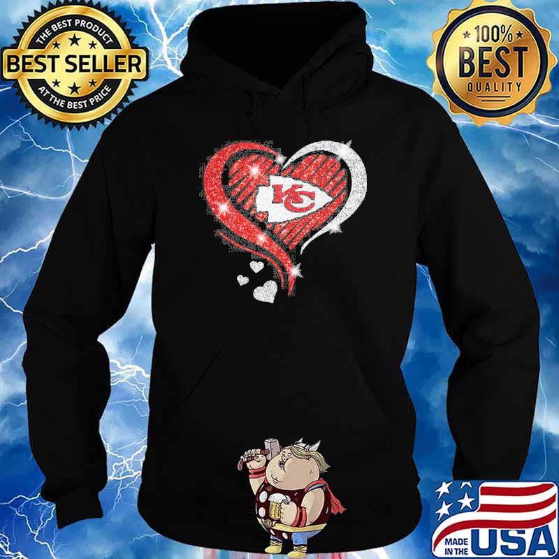 Kansas city Chiefs diamond heart love shirt, hoodie, sweater, long