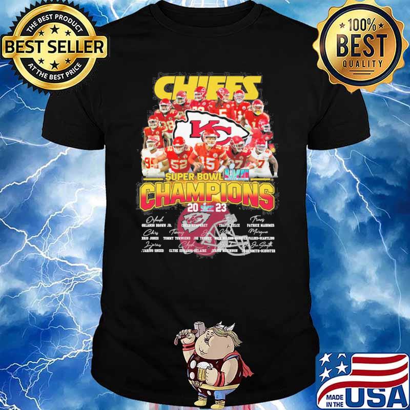 Kansas city Chiefs super Bowl LVII champions 2023 signatures shirt
