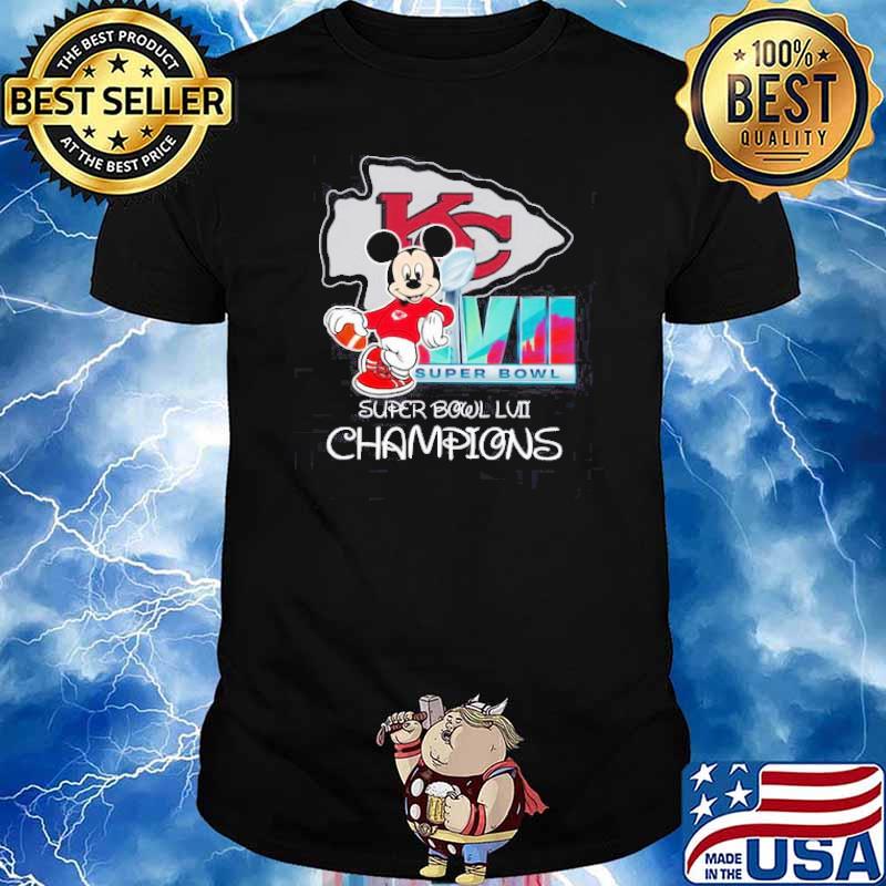 Mickey super bowl LVII Champions Kansas city Chiefs shirt