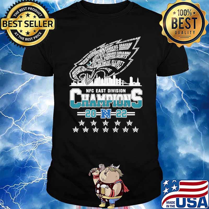 2022 nfc east division champions philadelphia eagles players names shirt,  hoodie, sweater, long sleeve and tank top