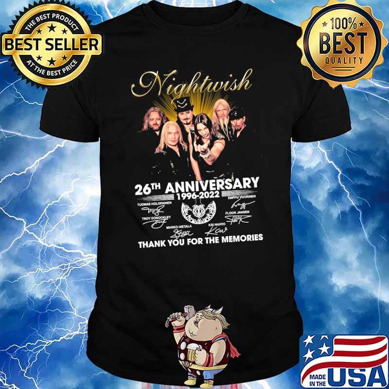 Nightwish 26th anniversary 1996-2022 thank you for the memories signatures shirt