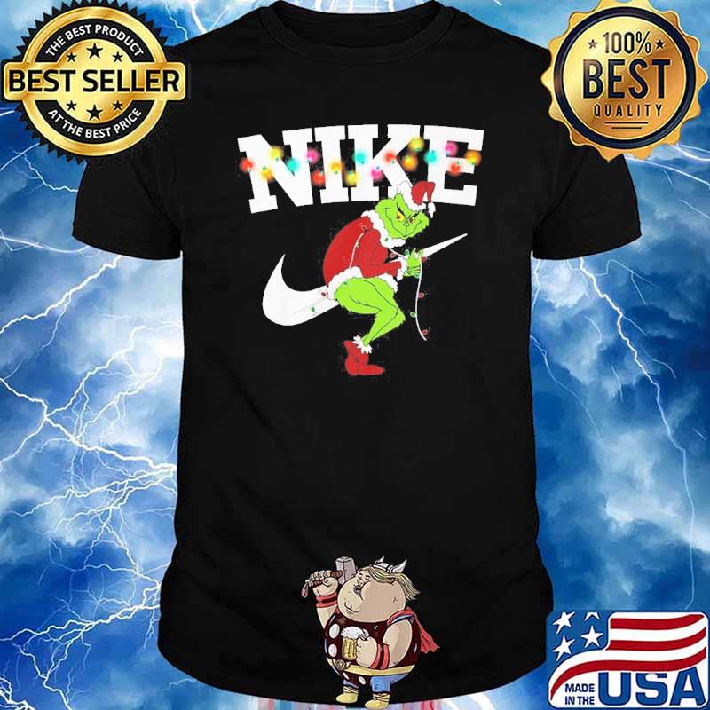 Nike Grinch Christmas light shirt