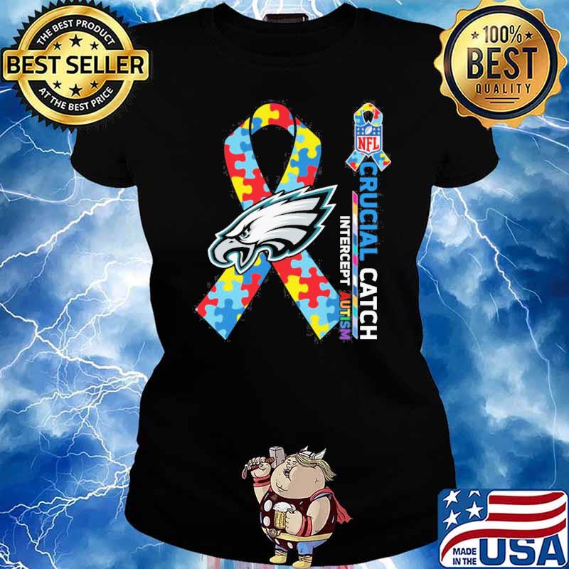 Official philadelphia Eagles Nfl Crucial Catch Intercept Autism