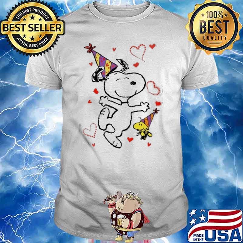 Snoopy and woodstock happy birthday shirt