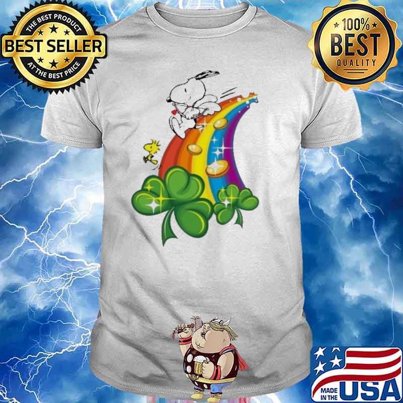 Snoopy and woodstocks rainbow St.Patrick's day shirt