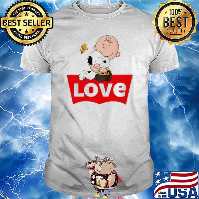 Snoopy hug Charlie Brown woodstock love shirt