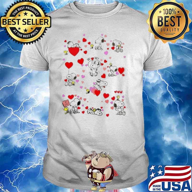 Snoopy love heart and woodstock shirt