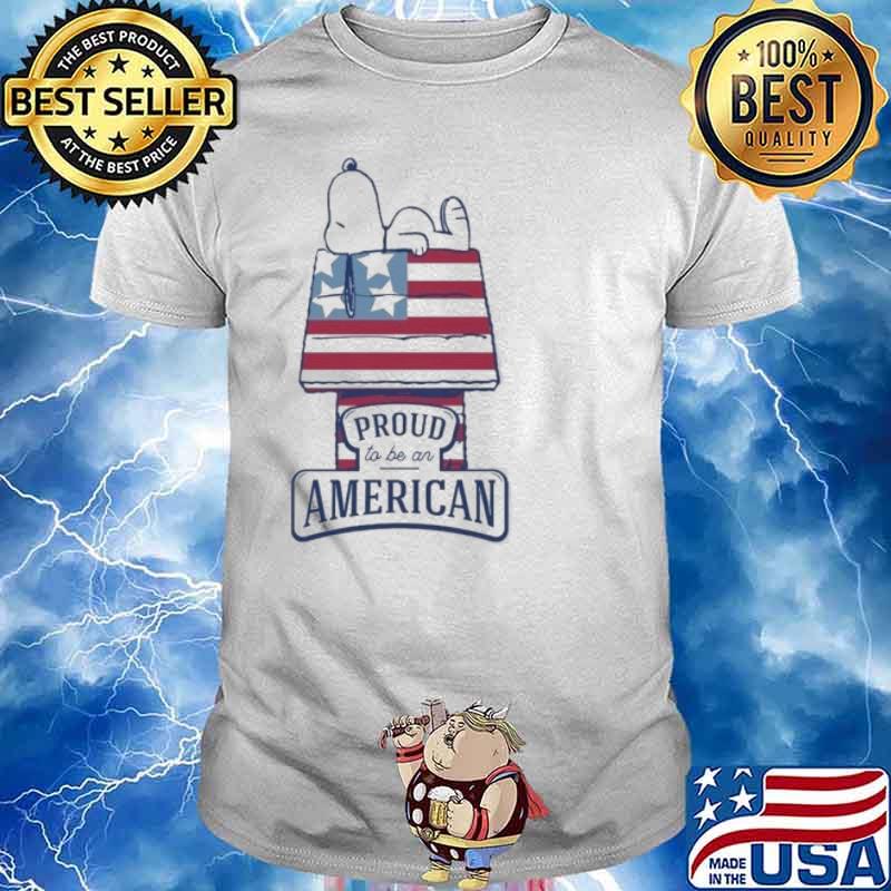 Snoopy proud to be an American America flag shirt
