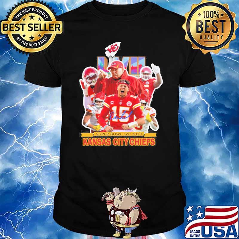 Super Bowl LVII 2023 Kansas city Chiefs signature LVII shirt