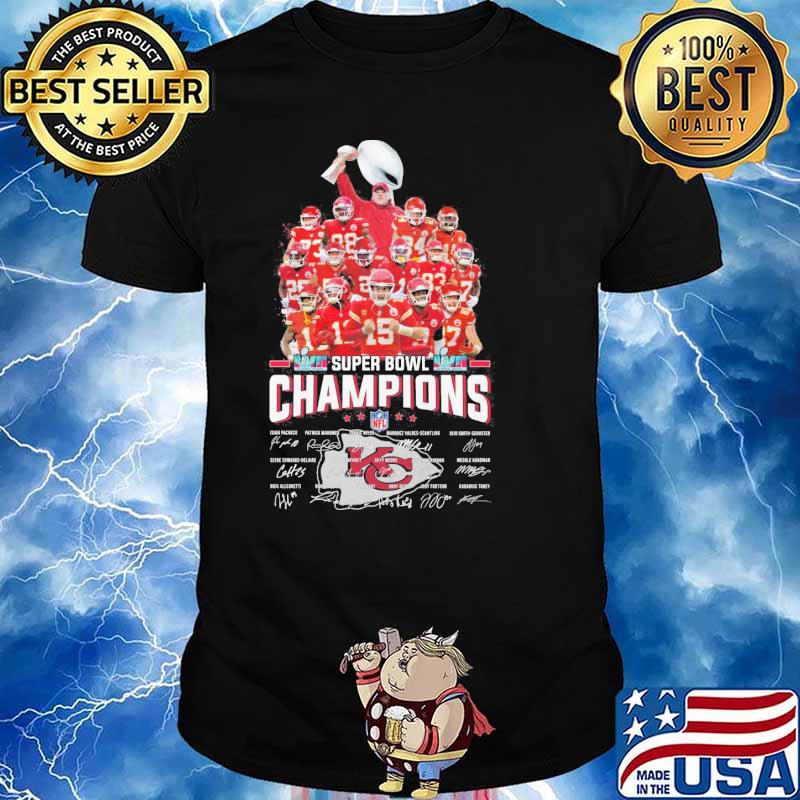 NEW 2023 - Kansas City Chiefs 2023 Super Bowl LVII Champions Signature T  shirts