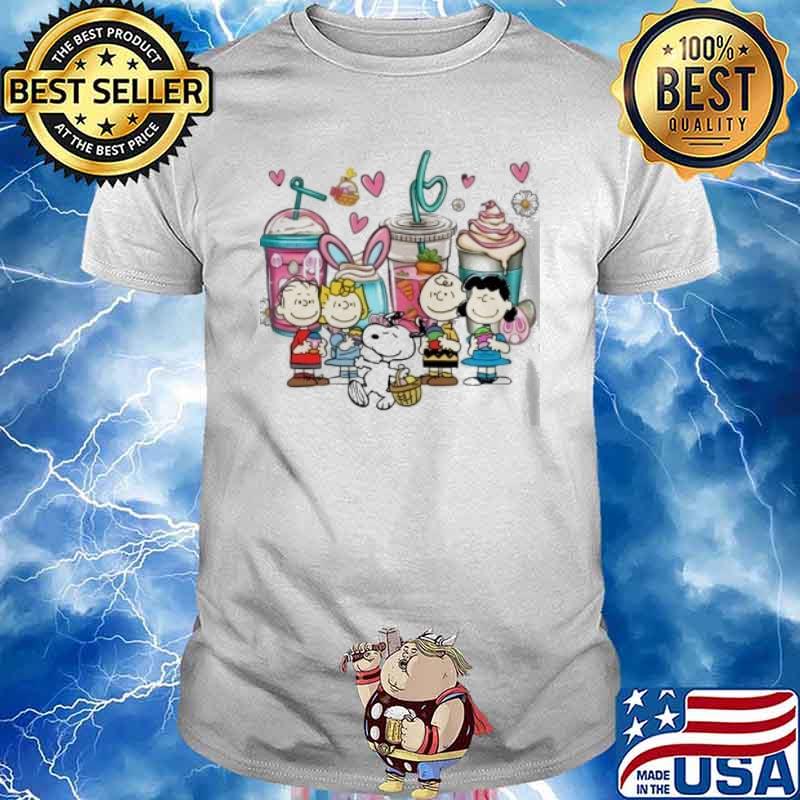 Tea milk cream snoopy Charlie Brown and friends shirt
