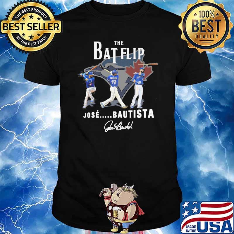 The Bat Flip Jose Bautista Toronto Blue Jays signature baseball shirt