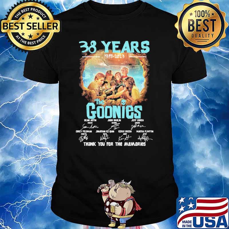 38 years 1985-2023 the Goonies thank you for the memories signatures shirt