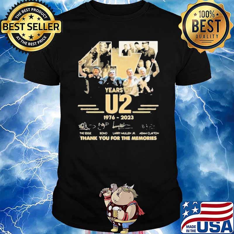 47 Years Of U2 1976 – 2023 Thank You For The Memories Signatures Shirt