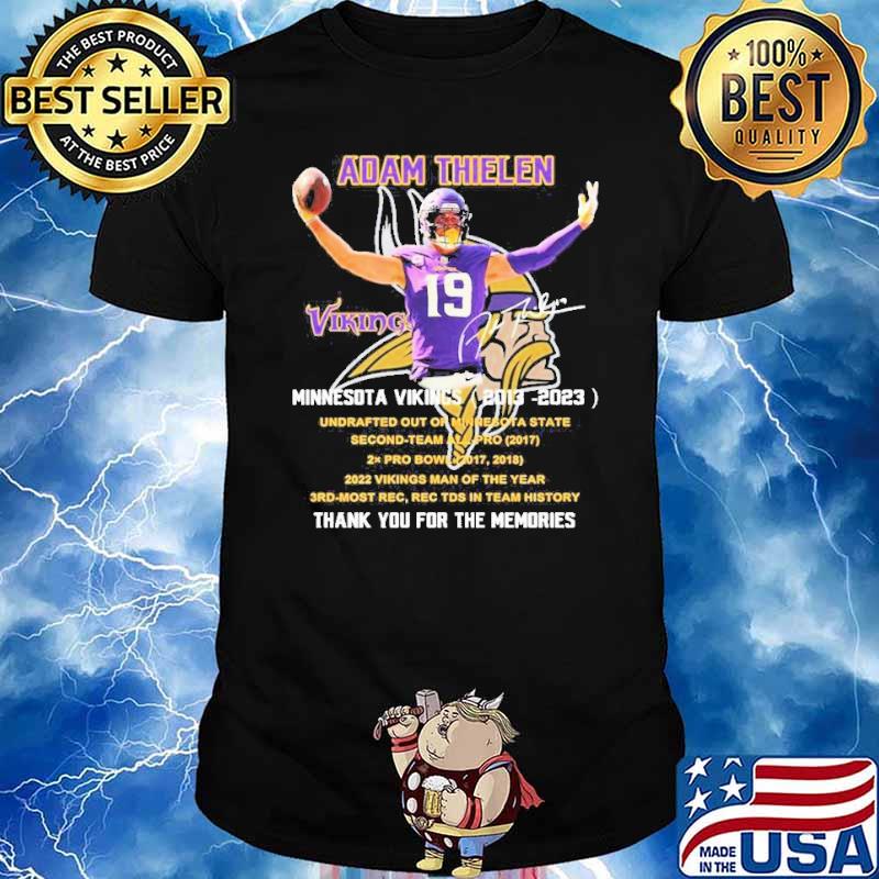 Adam Thielen Minnesota Vikings 2013 2023 Thank You For The Memories Signature sport Shirt