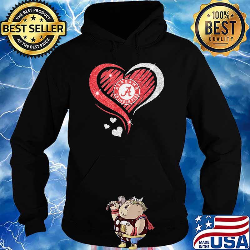 Crimson Tide Alabama love heart bling shirt, hoodie, sweater