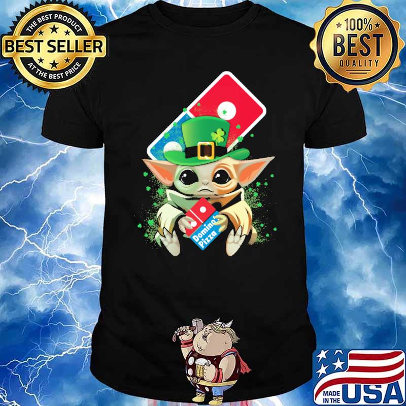 Baby yoda hug Domino's Pizza St.patrick's day shirt