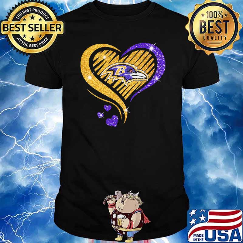 Baltimore Ravens heart diamond love shirt