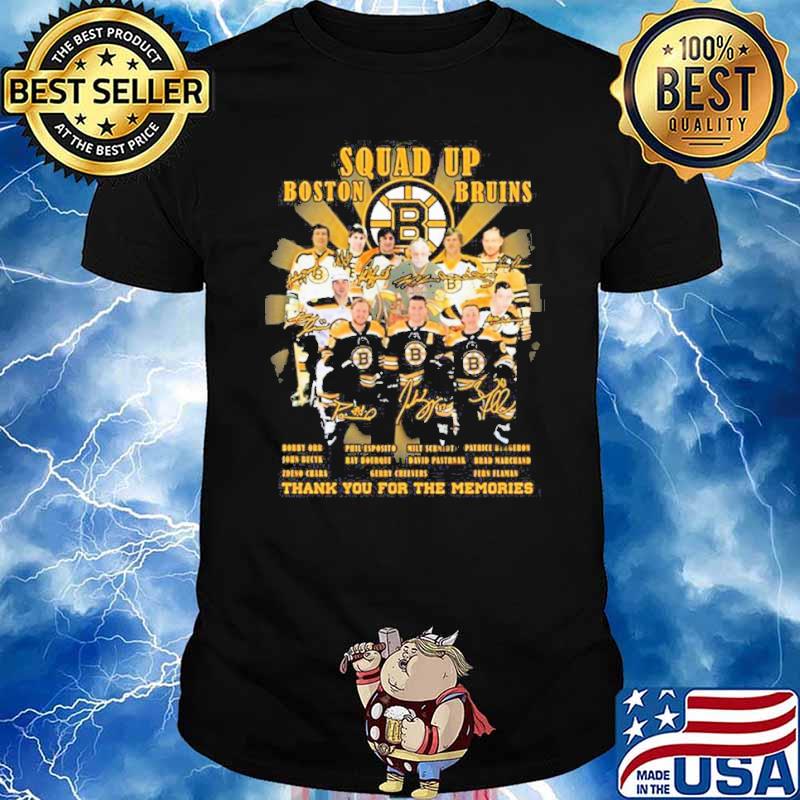 Boston Bruins Squad Up Thank You For The Memories Name Players signatures Shirt