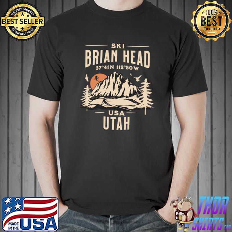 Brian Head Ski Snowboarding At Brian Head Utah Iconic Mountain Sunset T-Shirt