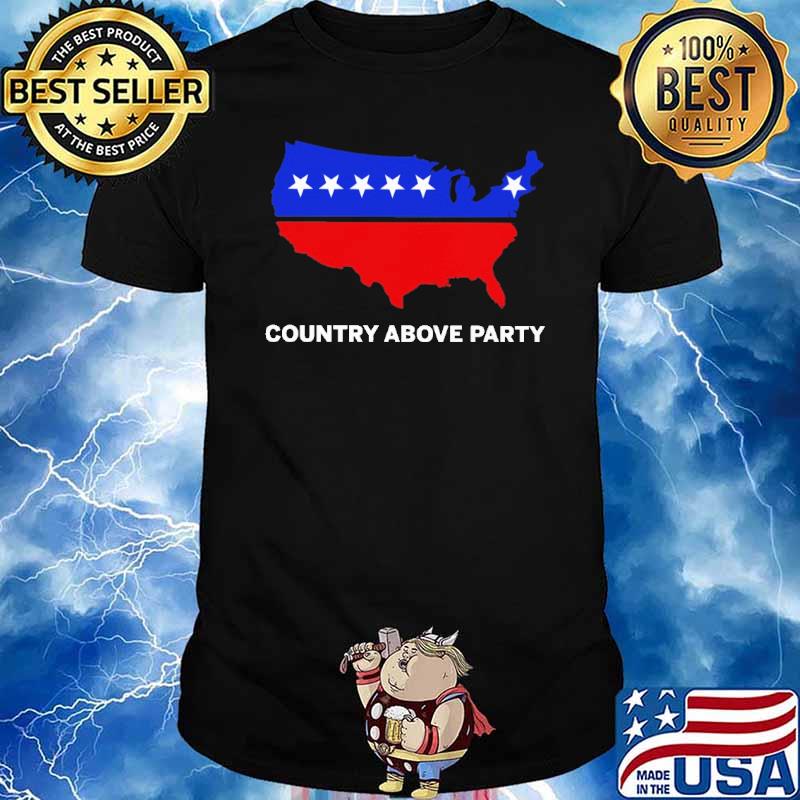 Country above party map Biden shirt