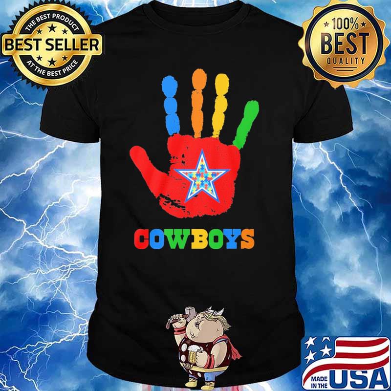 Hand color Cowboys autism shirt