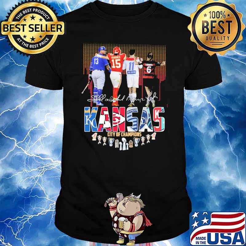 Kansas city Chiefs city of champions Mahomes signatures shirt