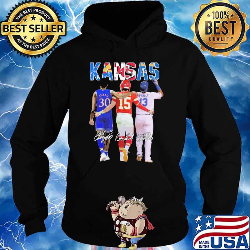 Kansas Jayhawks Ochai Agbaji Kansas City Royals perez kansas city Chiefs  signatures shirt - Guineashirt Premium ™ LLC