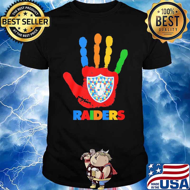 Las Vegas Raiders Hand color autism shirt