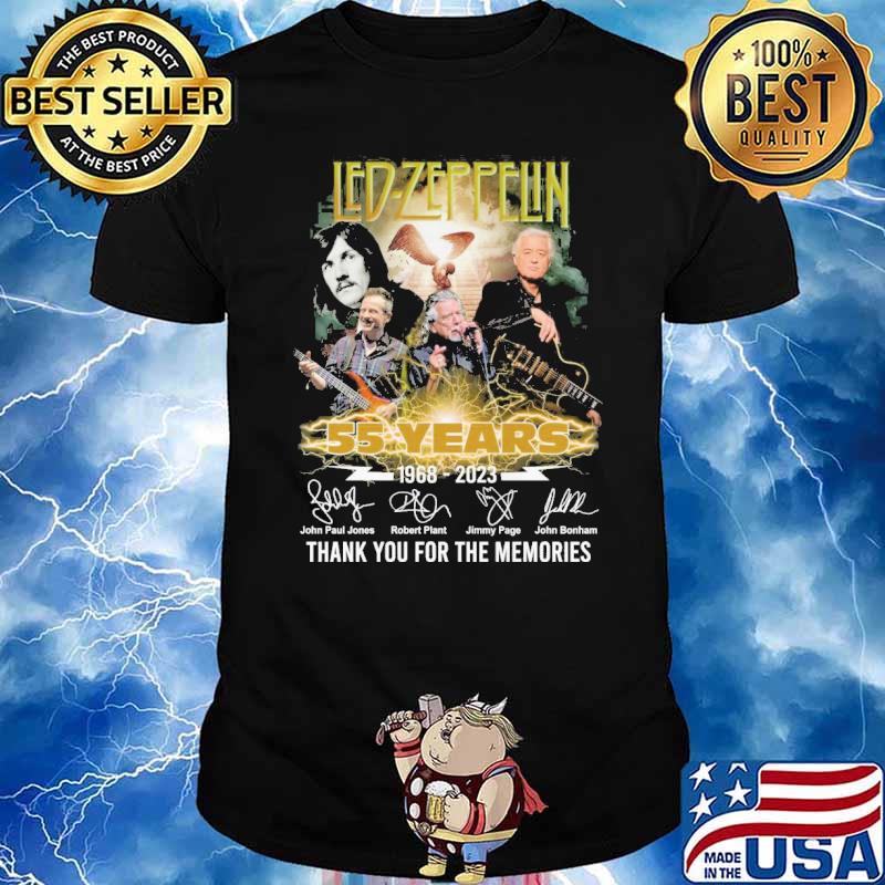 Led Zeppelin 55 years 1968-2023 thank you for the memories signatures shirt