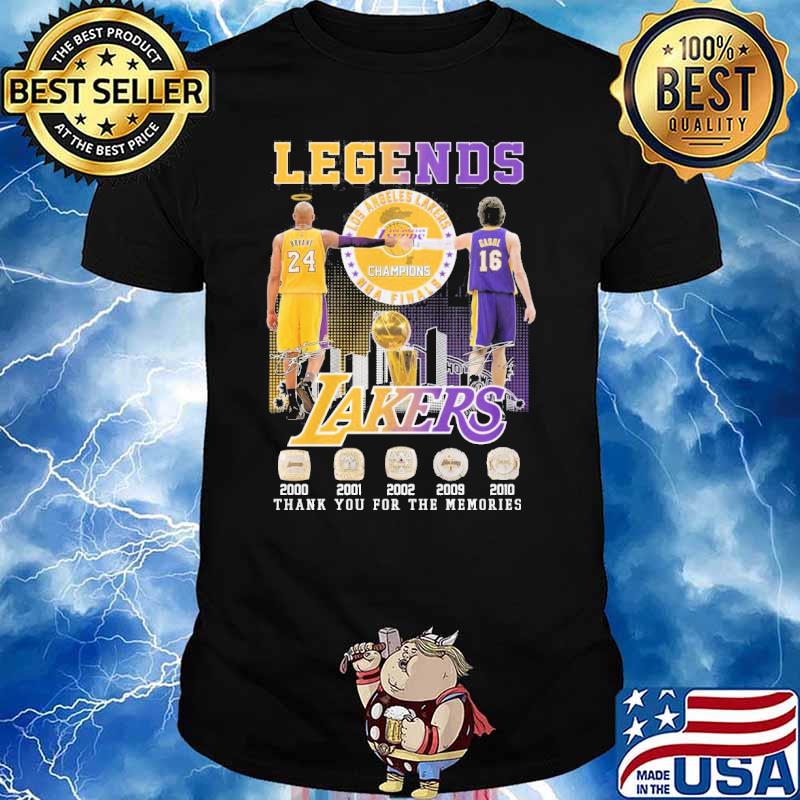 Legends Los Angeles Lakers champions NBA finals thank you for the memories signatures shirt