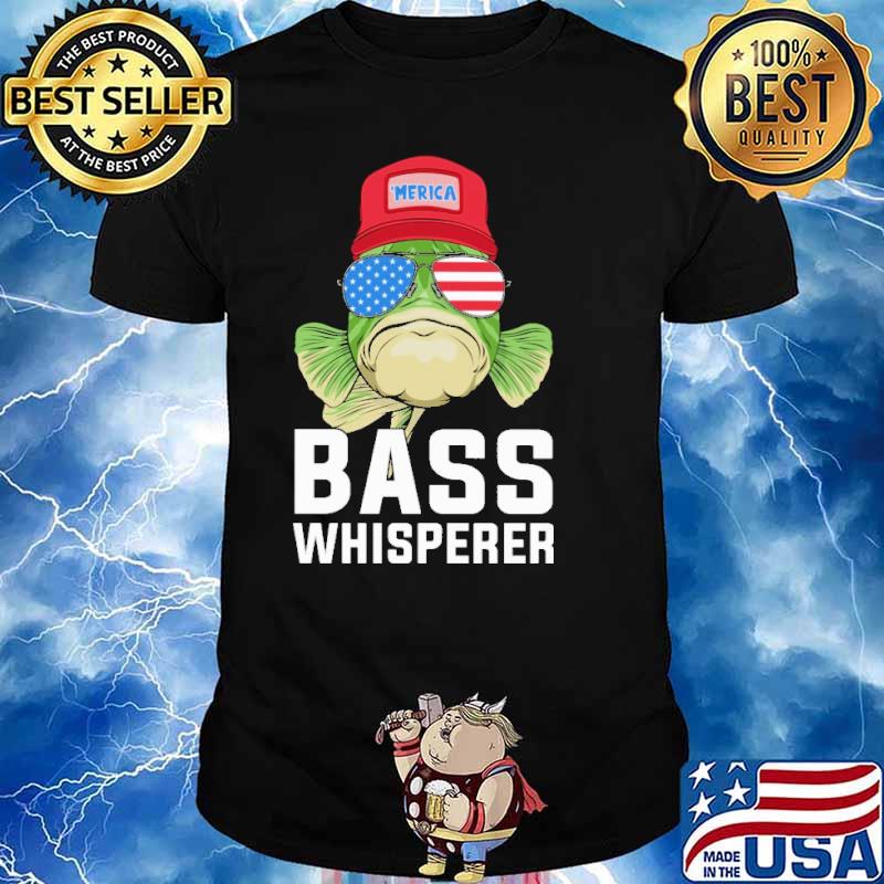 Merica bass whisperer fish America Trump shirt