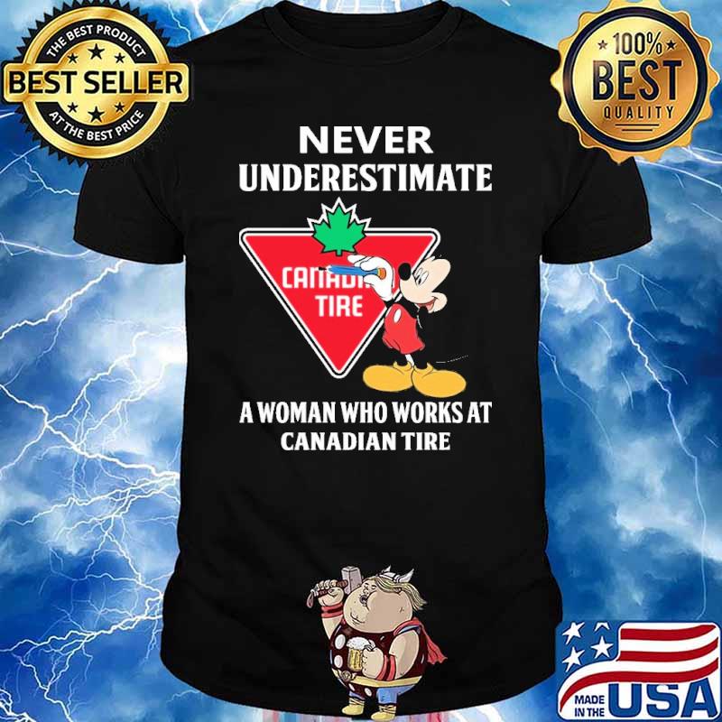 Never underestimate Canadian tire a woman who works at Canadian tire Mickey shirt