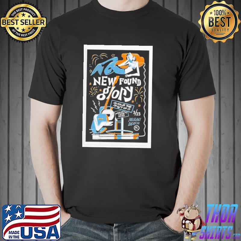 New Found Glory March 23 2023 Miami Beach, FL Poster acoustic tour 2023 shirt