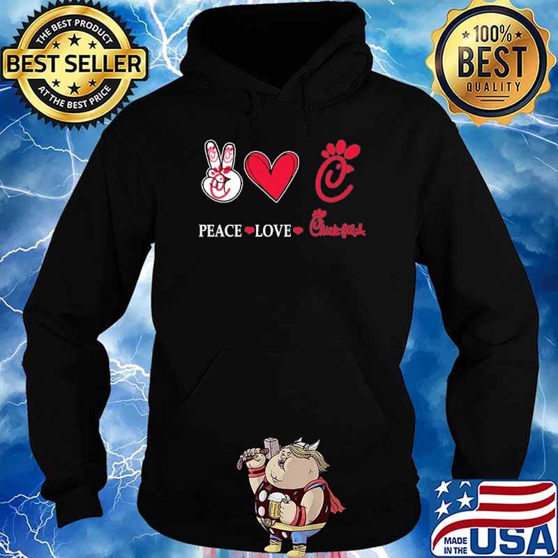 Nice peace love Chick fil a heart love shirt