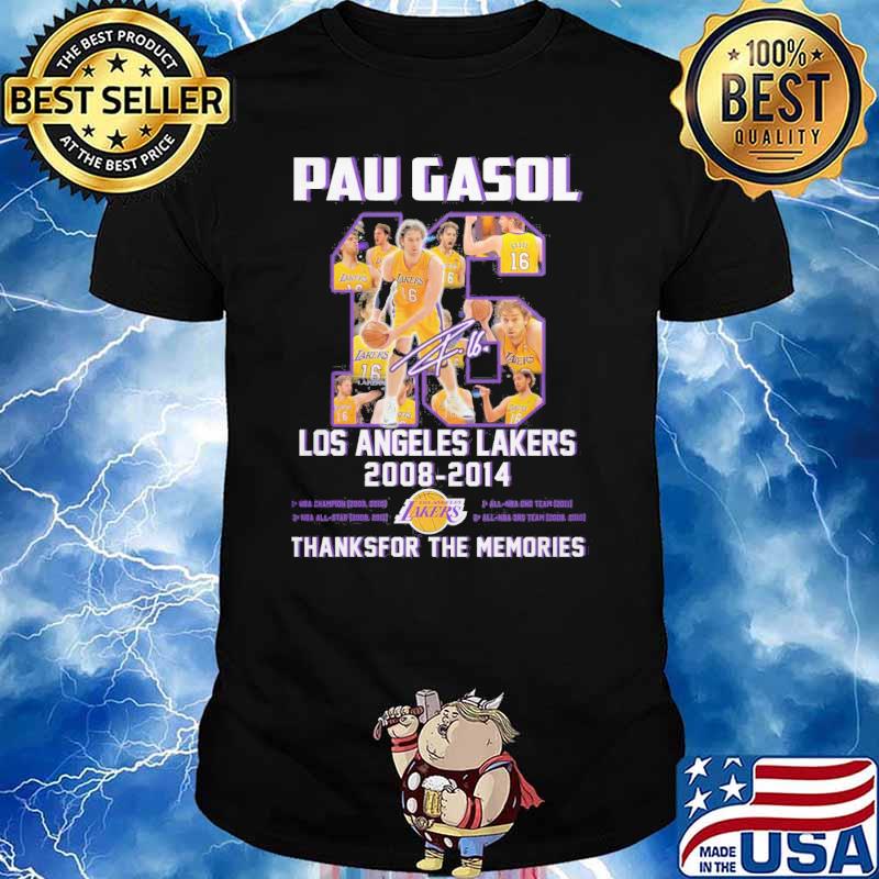 Pau Gasol Los Angeles Lakers 2008-2014 thanksfor the memories signature shirt