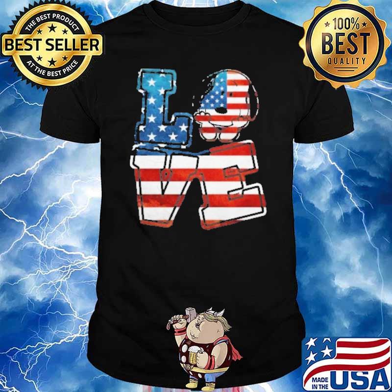 Snoopy love America flag shirt