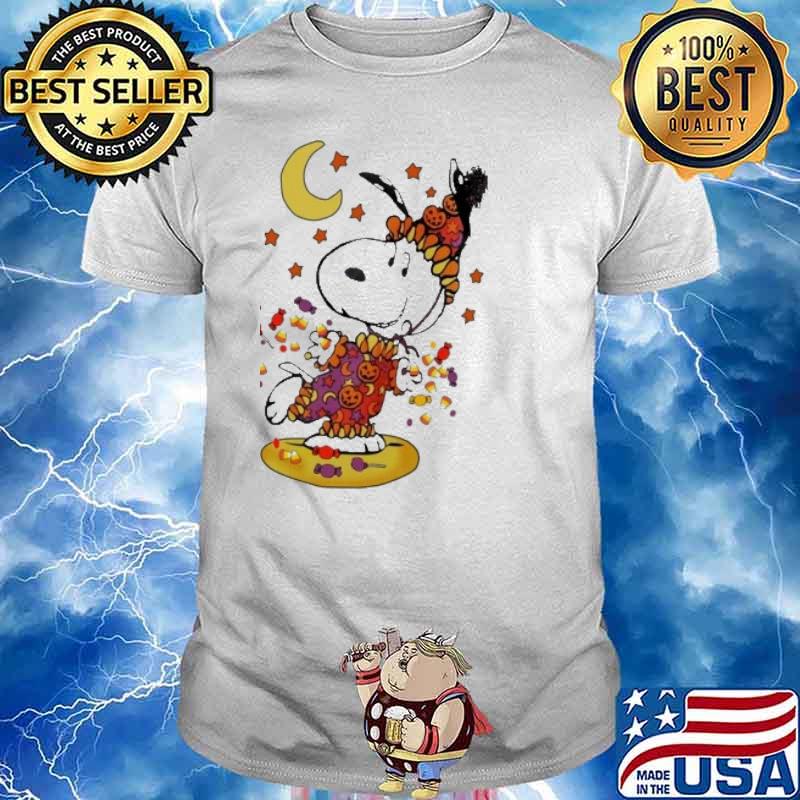 Snoopy pumkin halloween moon shirt