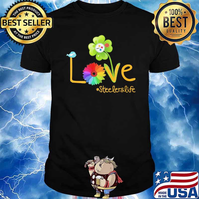 Steelers life love four-leaf clover sunflower shirt