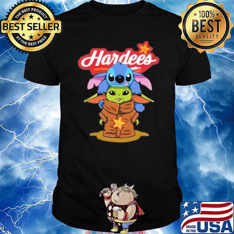 Stitch Toothless baby yoda Hardees shirt