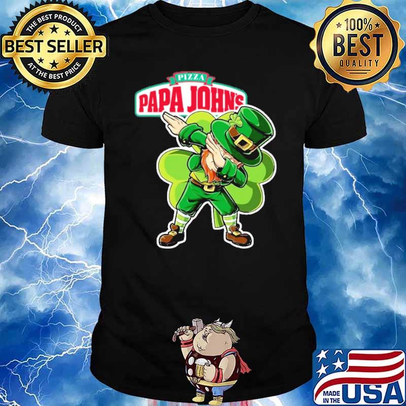 The Leprechaun Dab dabbing pizza papa John's St.Patrick's day shirt