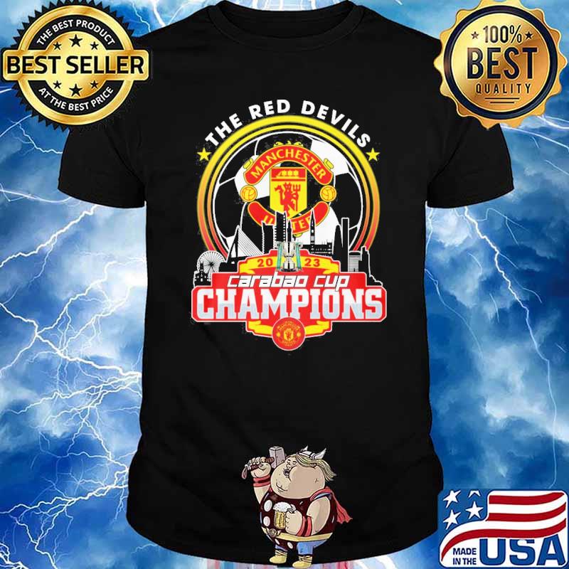 The red devils carabao cup champions Manchester 2023 shirt