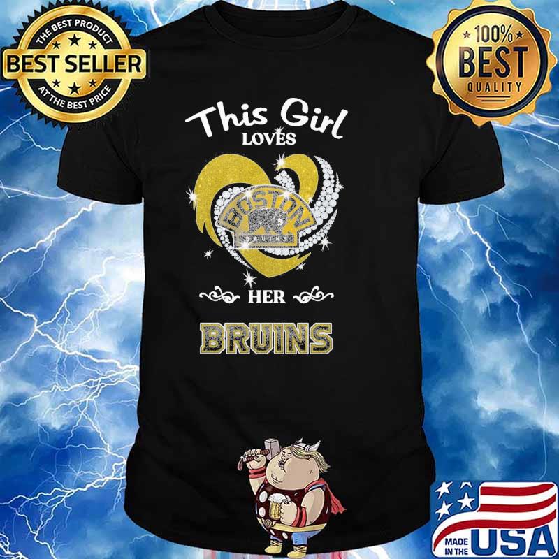This girl loves Boston Bruins her diamond heart shirt