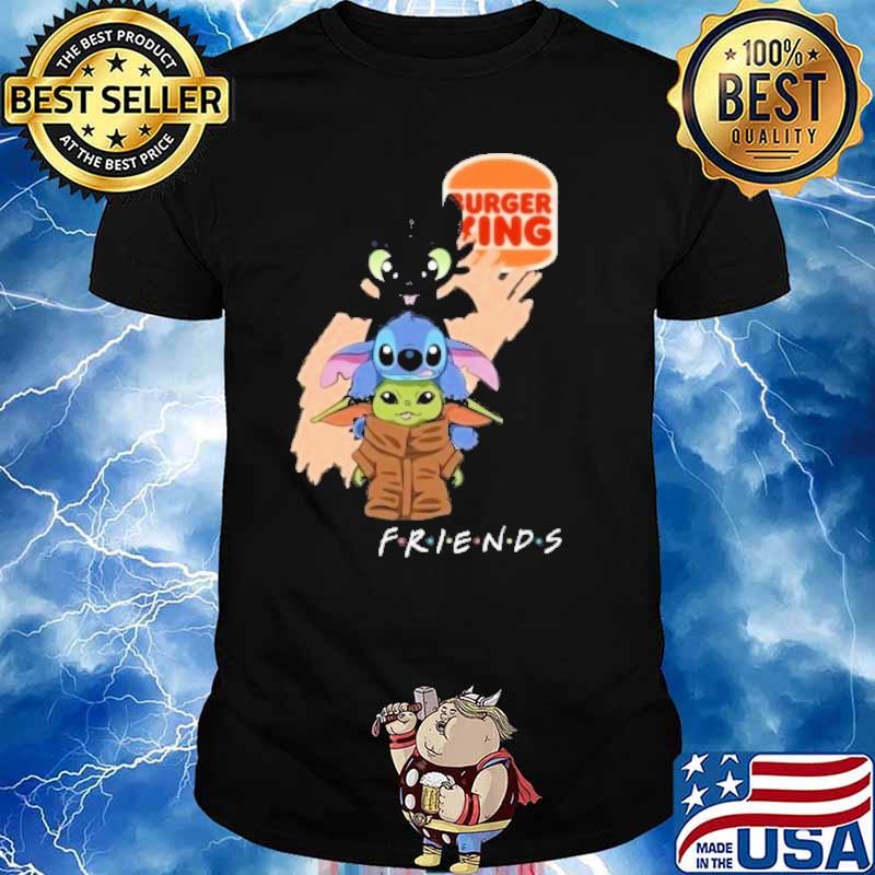 Toothless stitch baby yoda Burger king friends shirt