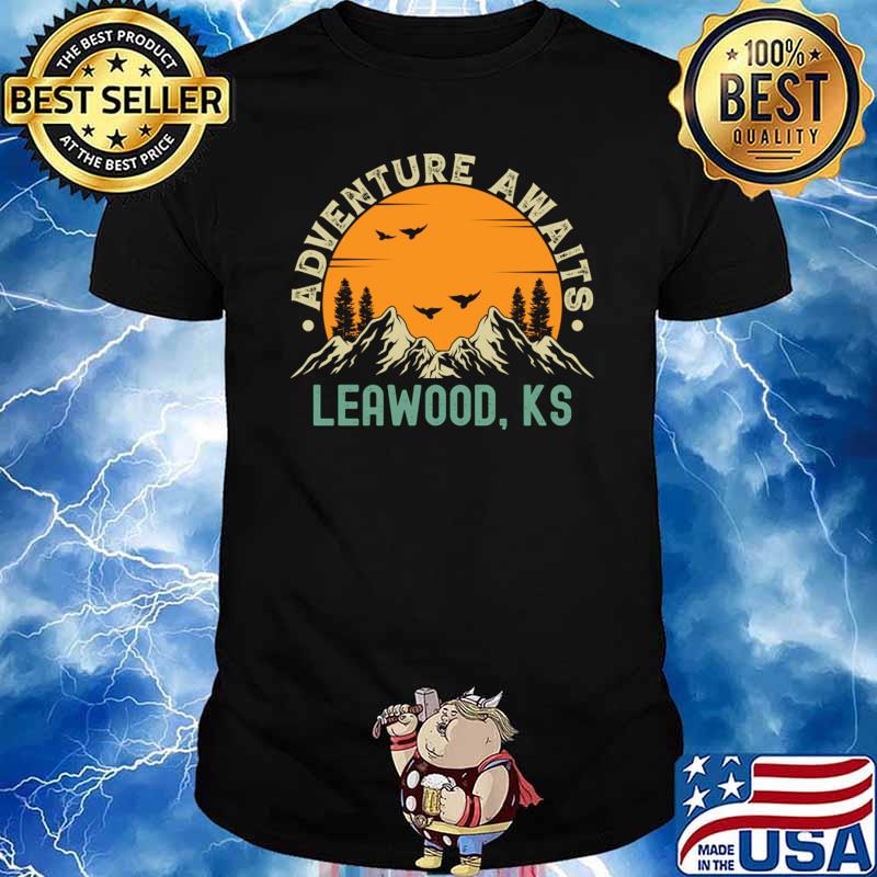 Top leawood Kansas Adventure Awaits Leawood KS Vintage Sunset T-Shirt