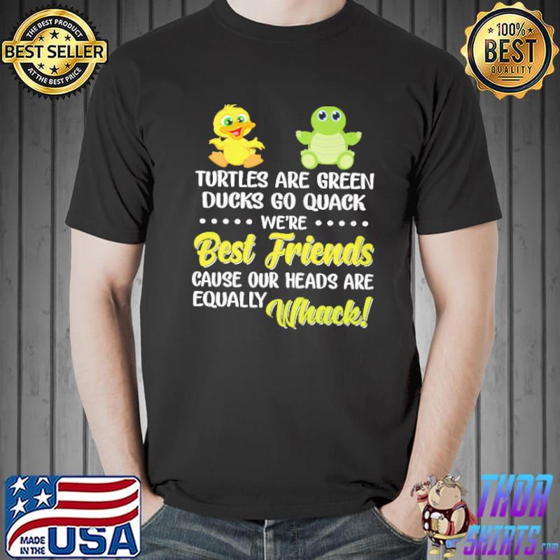 Turtles Are Green Ducks Go Quack we're best friends cause our heads are equally whack shirt