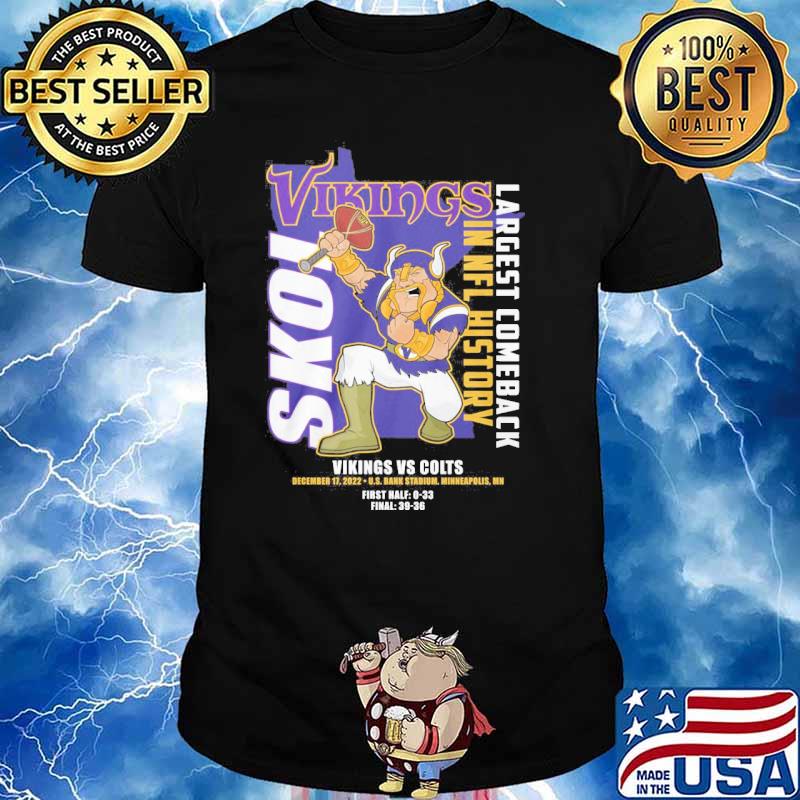 Vikings skil largest comeback in NFL history vs Colts first half shirt