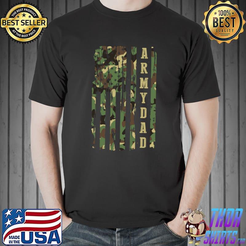 Vintage Usa Flag Army Dad Veteran Dad Fathers Day T-Shirt